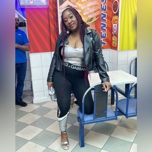 Dolce & Gabbana color block logo waistband leggings